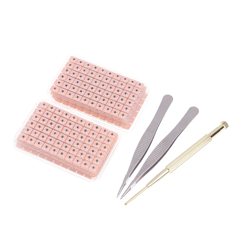 4-in-1-Set Multi-Konditionierungs-Ohrakupunktur-Saatgut-Sticker-Kit, 600 Stück, mit Akupressur-Diagramm, Pinzette und Ohrakupunktur-Sonde – Detail 9