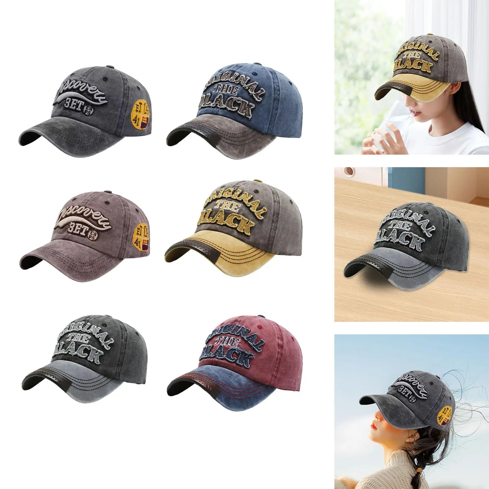 Baseball Hat Men Women Letter Embroidery Fashionable Summer Sun Visor Hat Baseball Cap for Park Running Backpacking Travel Beach