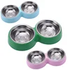 Double Pet Food Bowl Stainless Steel Drinkware Pet Drinking Food Dog Food Puppy Feeding Supplies Kitten Eat Cat Accessories 6