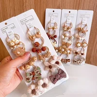Cute Cartoon Flower Bow Children Small Scrunchie Baby Girl Kid Elastic Hair Rubber Band Accessories Tie Hair Ring Rope Headdress 1