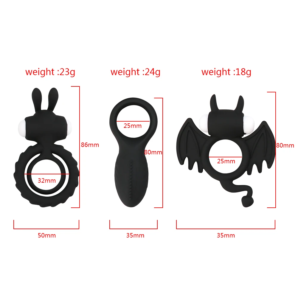 Anillo de C&oacute;ckel de Silicona Suave con Vibrador Dual Estimulaci&oacute;n Cl&iacute;toris Anillo Pene para Hombres Juguetes Sexuales par