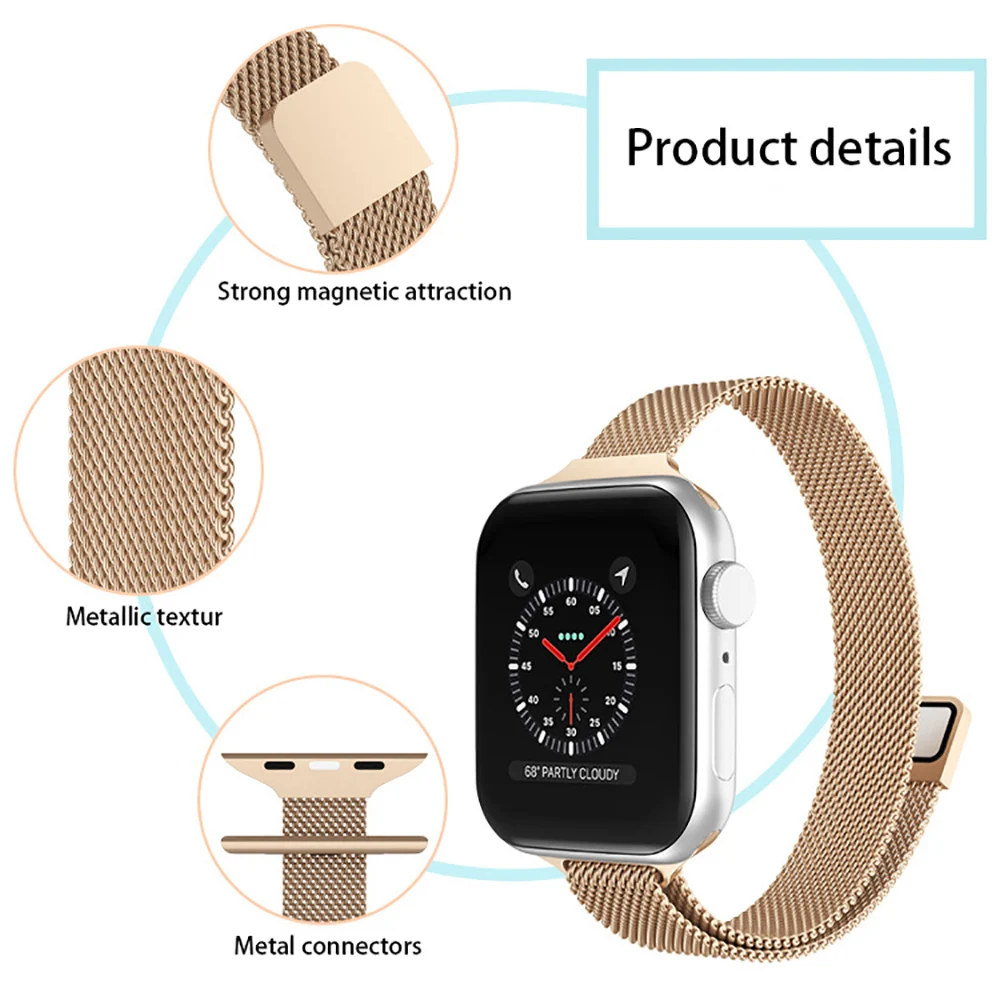 Metallic Milanese Small Waist Watchband