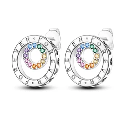 Elegant 925 Sterling Silver Hoop Earrings with Heart, Feather, and Crown Details - Luxury Zircon Accents (KTE222)