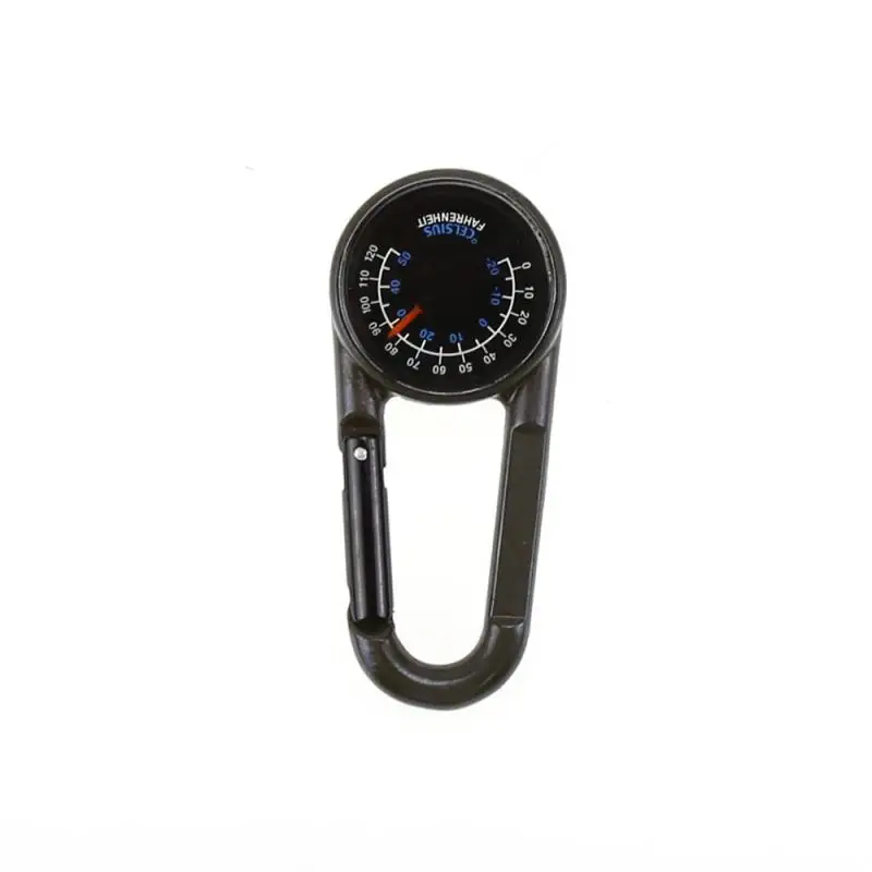 

Mini Compass Keychain Camping Hiking Waterproof Professional Metal Carabiner Climbing With Temperature Compass Gadget