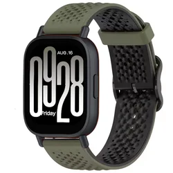 Breathable Silicone Sport Wristband - 20mm/22mm Width for 22mm Width (Army green black)