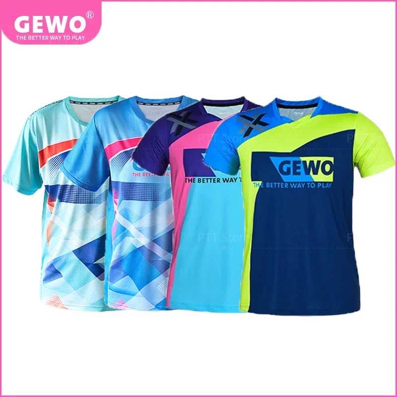 Sport T Shirt Badminton Table Tennis Clothes Set Original Gewo Cologne Shirt Aruna Quadri Table Tennis Jersey T-shirt for Men Women Ping Pong Clothes