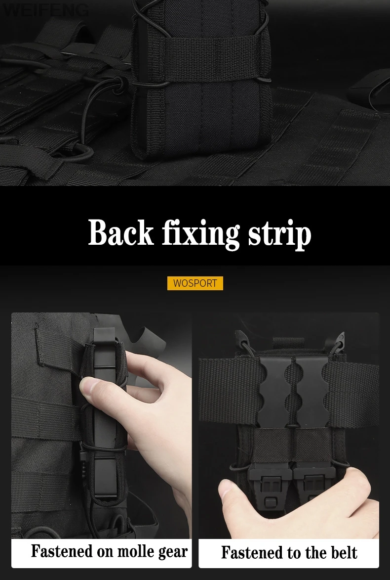 Description Picture 6 of itemTactical 5.56 Magazine Pouch for AK AR15 M4 Rifle Mag Holster Gun Mag Bag Shooting Airsoft CS Hunting Accessories