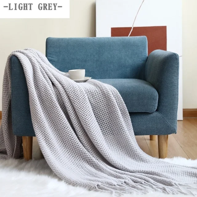 Knitted Throw Blankets for Couch and Bed, Soft Cozy Knit Blanket with  Tassel, Lightweight Decorative Blankets & Throws Farmhouse - AliExpress