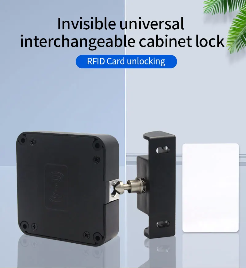 Smart Drawer Lock Invisible Electronic RFID 13.56MHz IC Cabinet Lock Unlock Inte