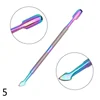 Professional Nail Art Care Tools Rainbow Cuticle Remover Dead Skin Nipper Tweezer Pusher Clipper Scissor  File  Kit 5