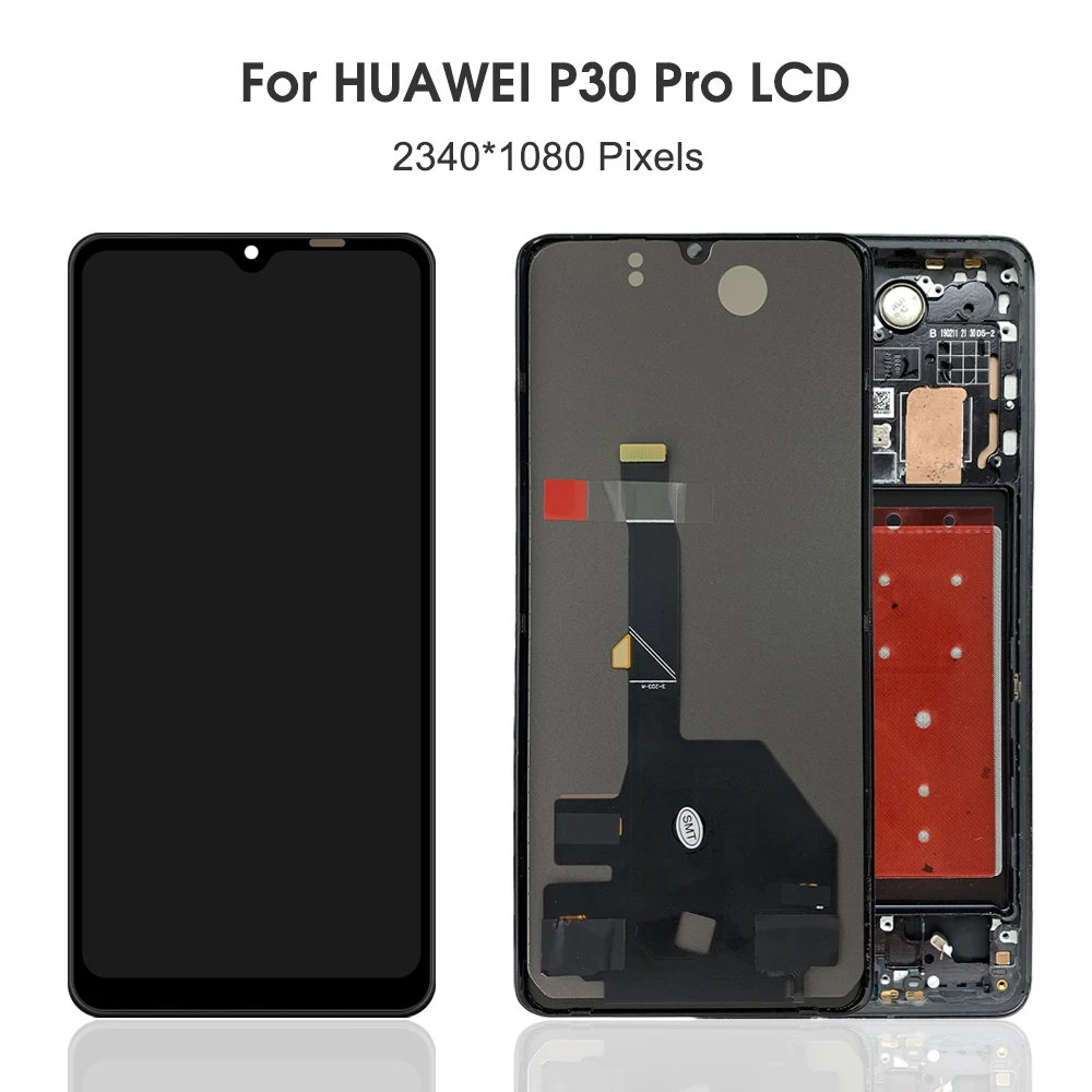 HW-02L LCD 디스플레이 터치 스크린 디지타이저 어셈블리 교체, 화웨이 6.47 인치 P30 프로, P30Pro VOG-L29 L09 AL00 L04 AL10