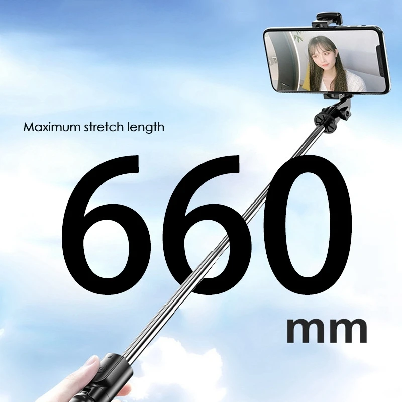 Mobile Phone Selfie Stick Tripod Selfie Stick With Makeup Mirror Wireless Remote Tripod Retractable