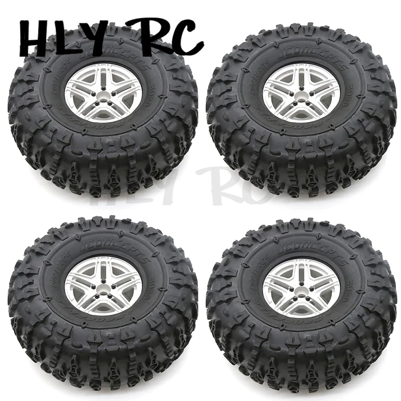 

4PCS 2.2 Wheel Tires & Metal Wheel Rim for 1/10 RC Rock Crawler Axial SCX10 90046 Traxxas TRX-4