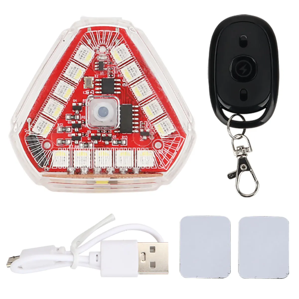 Triangle Remote Control Wireless LED Mini Strobe Aircraft Light Car Moto Bike Anti-Collision Warning Flash Signal Indicator Lamp