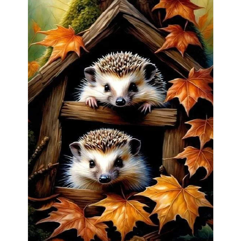 5D DIY Full Square Drill Diamond Painting Woodland Hedgehog Kit Decor 30x40cm, diamond painting,diamond art painting kit,diamond painting set