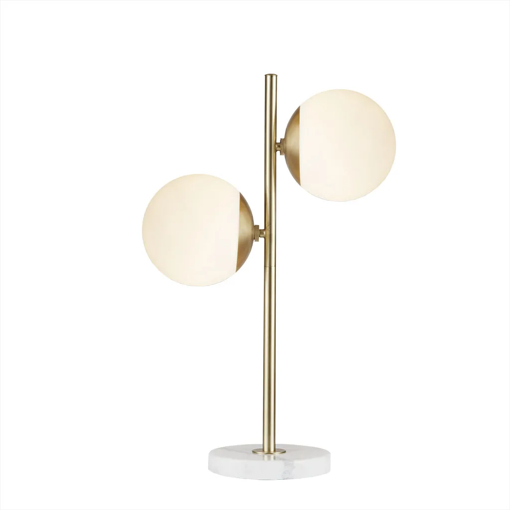 

Винтажная настольная лампа Holloway Marble основа для настольной лампы White/Gold 2