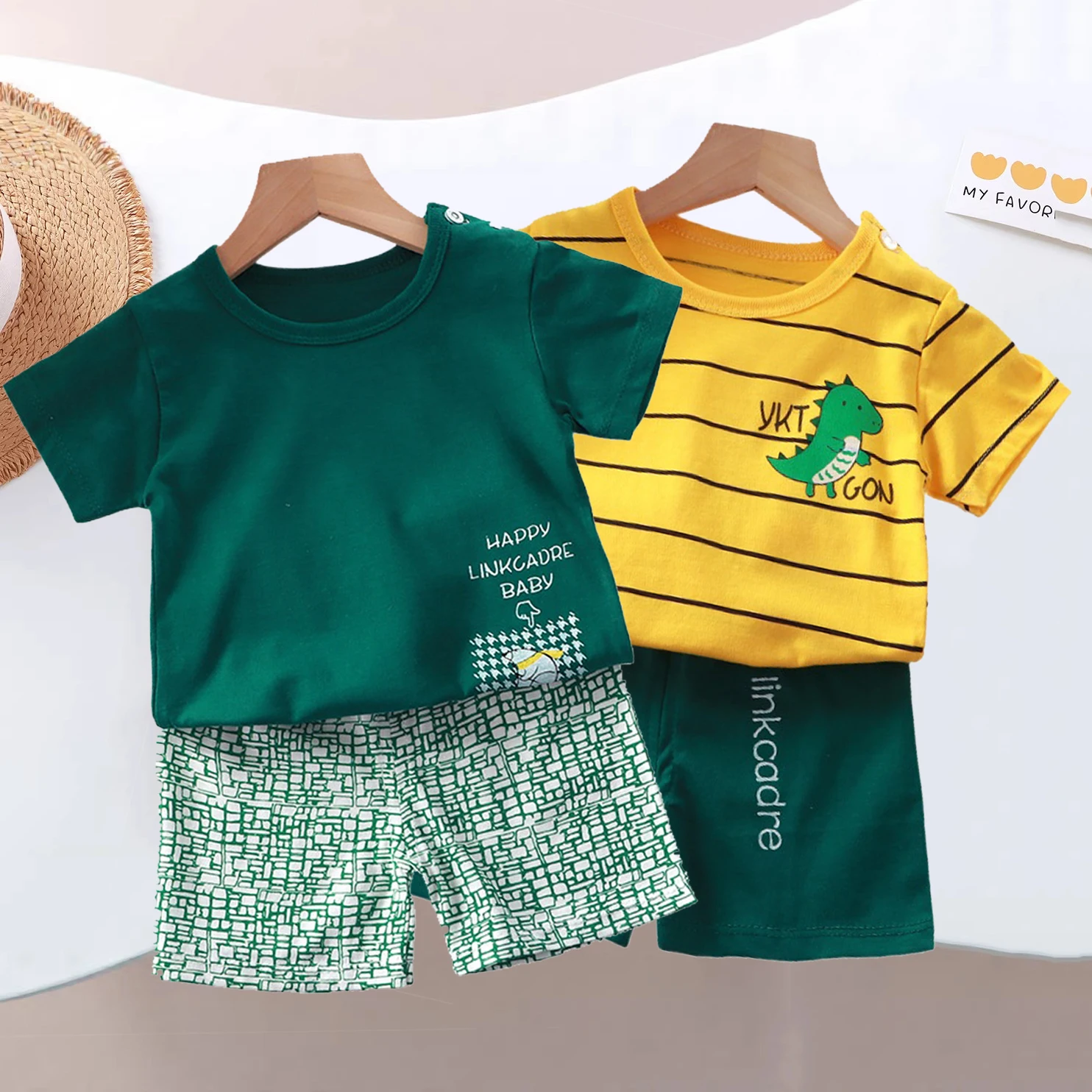 Kids Clothes Set Baby Boy/Girl T-Shirt + Shorts Summer Clothing Cotton Cartoon Casual Boys Tracksuit Children Baby Clothes Set
