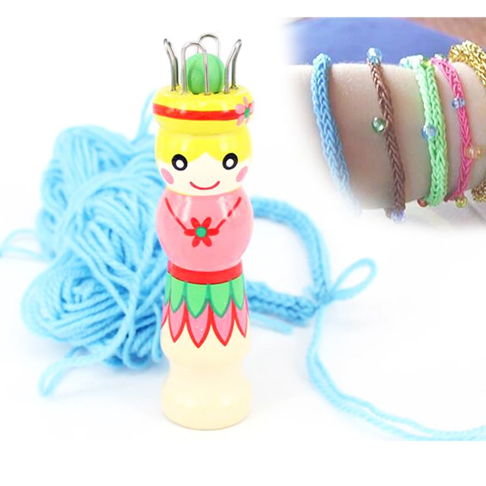 Description Picture 5 of itemWood Hand Knitting Doll Dolly Yarn Wool Knitter Hand Painting Rope Braided Maker DIY Knitting Tool Home DIY Accessories