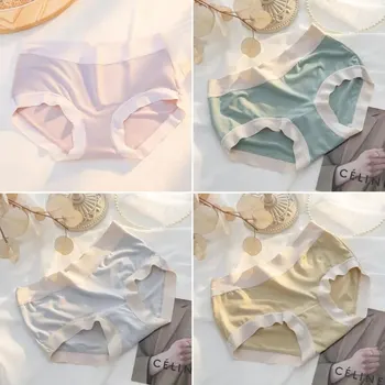 4Pcs/Set Women's Panties Modal Underwear Female Comfortable Seamless Sexy Lingerie Intimates Underpants Briefs Girls Solid M-XL 11