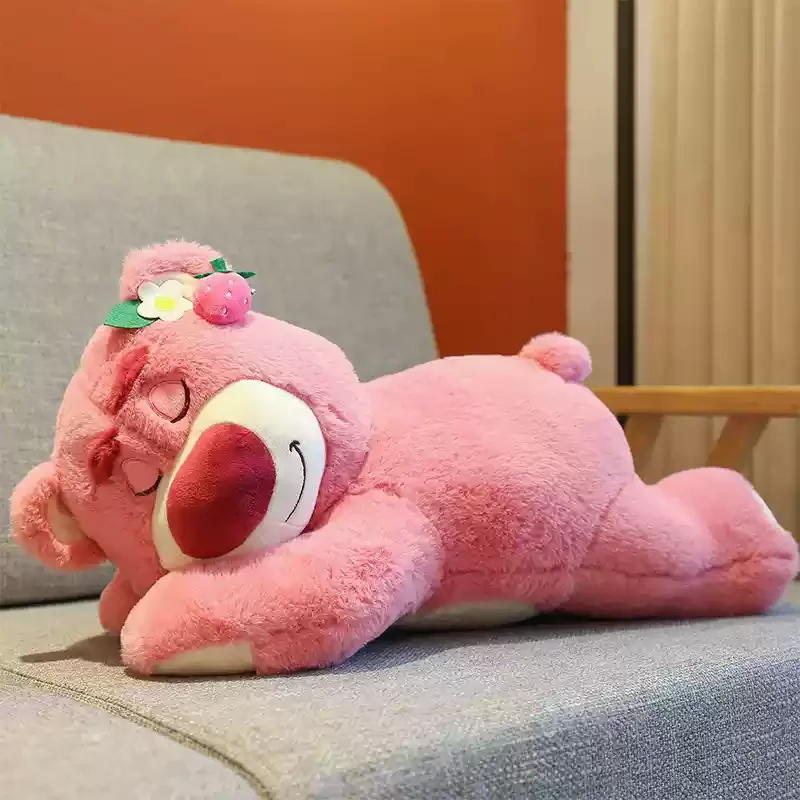 thumbnail image 1 of Muñeca Lotso de 40-70 cm, Anime Disney Kawaii, lindos juguetes, muñeca para dormir, sofá femenino, almohada, decoración de dormitorio de niña, regalo de cumpleaños, 1 of 5