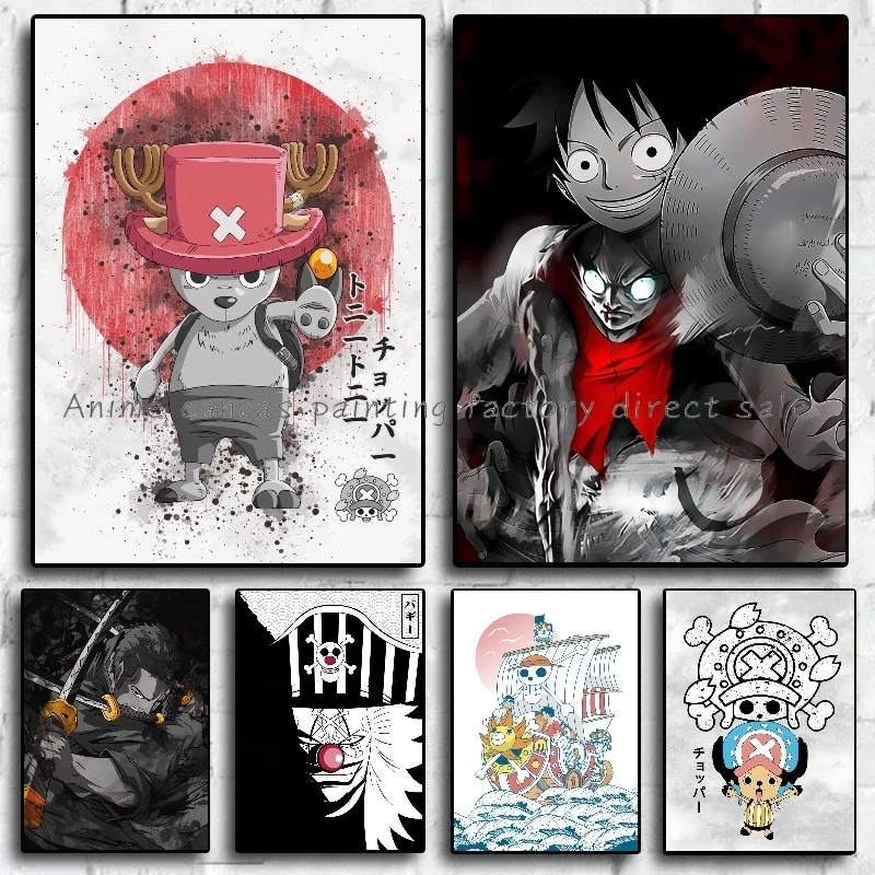 

Japanese Anime One Piece Character Luffy Zoro Z Chopper Canvas Painting Poster Home Room Wall Decoration Painting Wall Painting