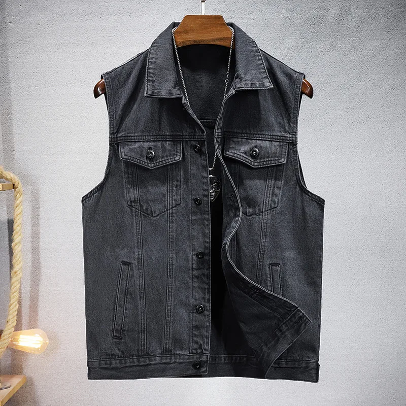 Colete Jeans Masculino Retrô - Caimento Justo, Com Bolsos E Design Rasgado