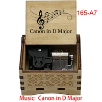 Black Wooden Music Box Desk Ornament Piano Piece Canon In D Major Melody Holiday Birthday Gifts for Friends 2