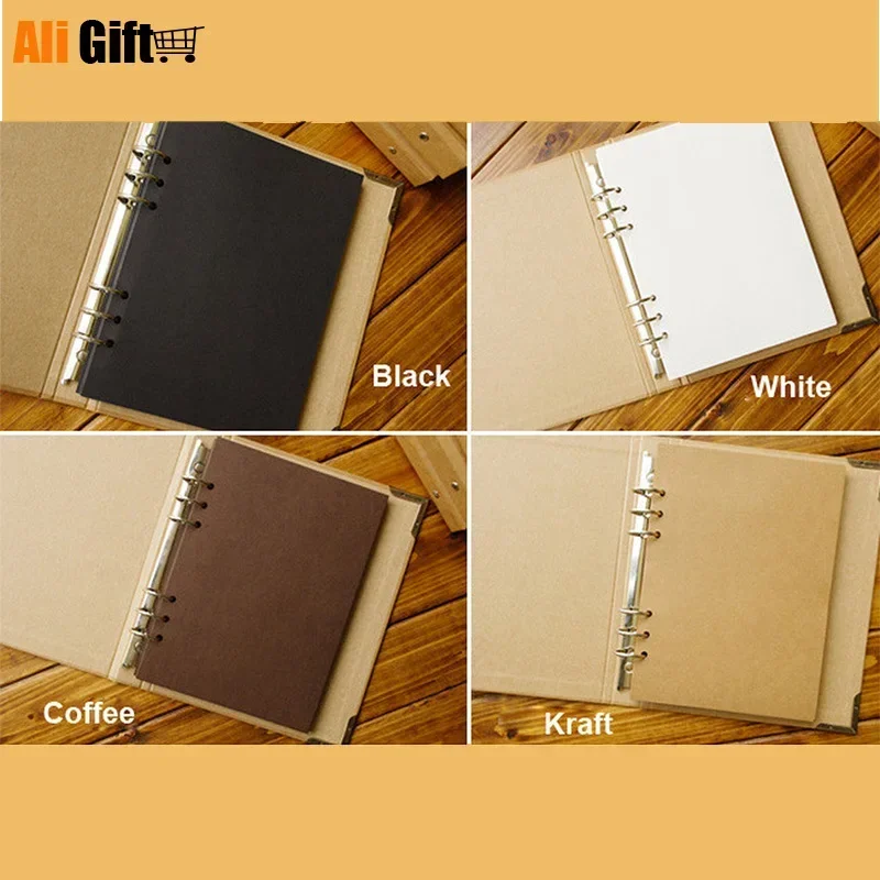 Blank Cover Loose-Leaf Albums Kraft Paper Diary Hand-Painted Graffiti Scrapbook Book Photo Album for Lover Baby Wedding Gift