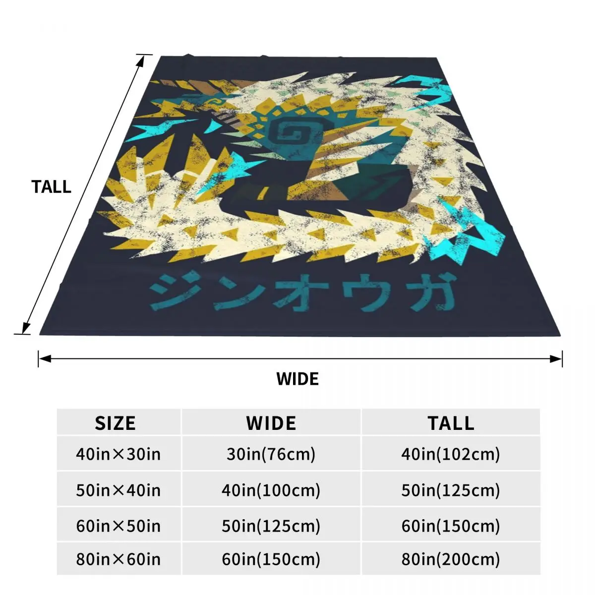 Monster Hunter World Iceborne Zinogre Kanji Blanket Fleece Super Soft Sofa Throw Blankets For Home Travel Throws Bedspread Quilt 3