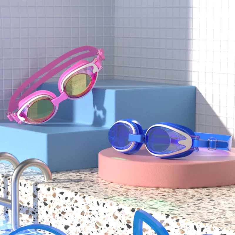 JSJM New Children Swimming Goggles Anti-Fog Anti-UV Swimming Goggles Silicone Adjustable Professional Swimming Goggles Unisex 6