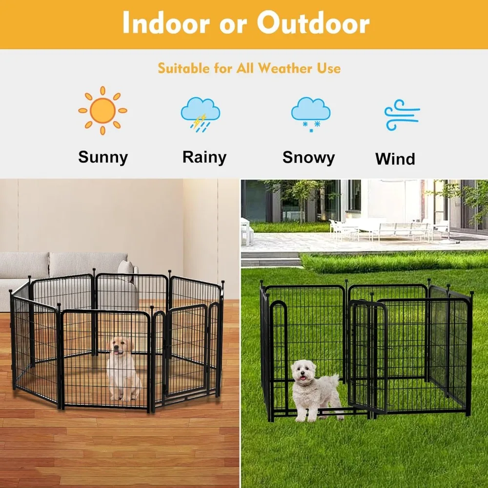 Outdoor Dog Playpen 40inch 14 Panels, Puppy Playpen Indoors, Metal Dog Pen Heavy Duty Pet Puppy Exercise