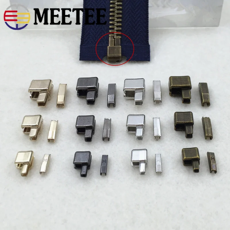 Meetee 3# 5# 7# 8# 10# 10Sets Single Open Slider Plug Accessories Insert  Box Pin Retainer for Metal Zipper Replacement Kit ZA206