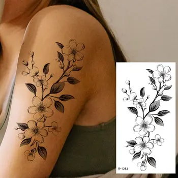 만화 문신 스티커, 무독성, 오래 지속되는 임시 문신, 개성있는 꽃 글자, 가짜 문신 스티커, 파티