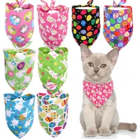 5PCS Dog Easter Scarf Adjustable Pet Dog Bandanas Cartoon Rabbit Eggs Print Spring Pet Triangular Scarf For Dogs Supplies S/M 1