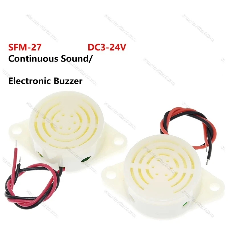 1/2/5/10 PCS SFM-27 95DB 알람 DC 3-24V 12V 전자 버저 경고음 간헐적 연속 경고음