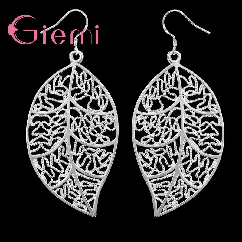 Silver jewelry set jewelry set silver jewelry 925 Sterling Silver Jewelry Sets Leaf Pendant Neckalce Leaves Earring Hook for Women