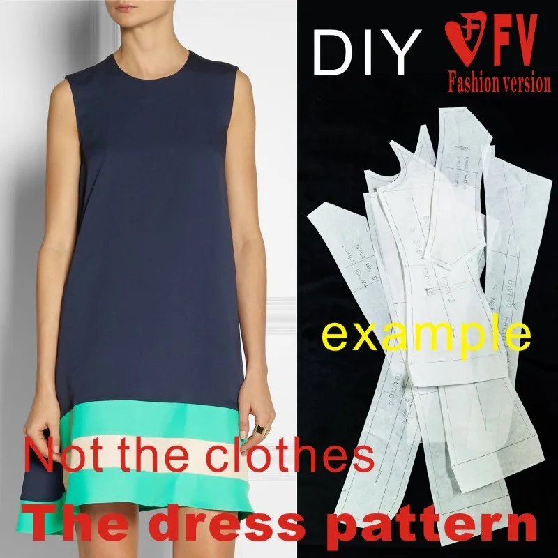 Clothing DIY The dress Dresses Sewing Pattern cutting drawing Women's Dress Sewing Template BLQ-87