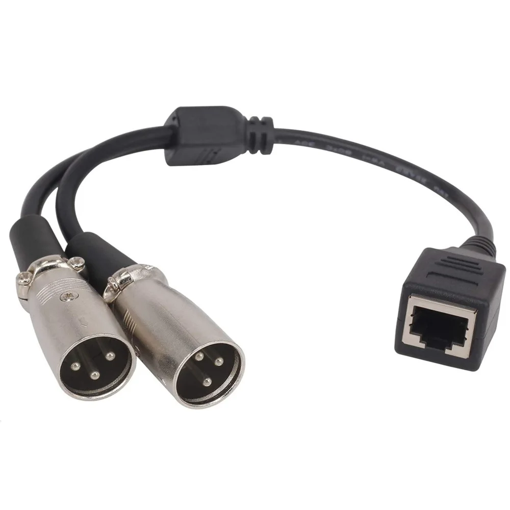 

XLR 3 Pin Male To RJ45 Female Network Adapter Short Connector Cable 25cm