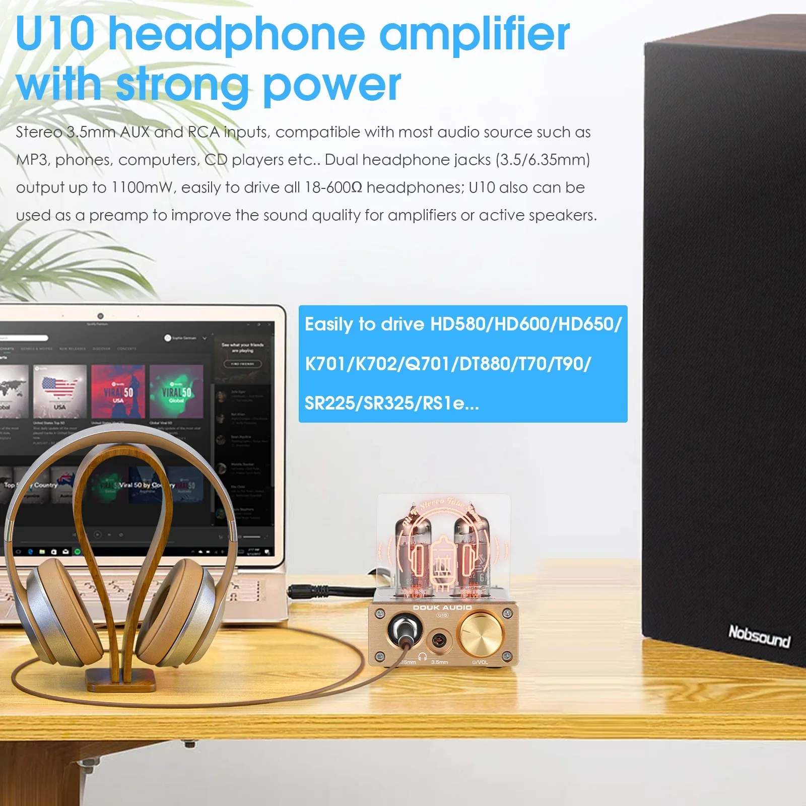 Douk Audio U10 ミニ真空管プリアンプ ステレオオーディオプリアンプ