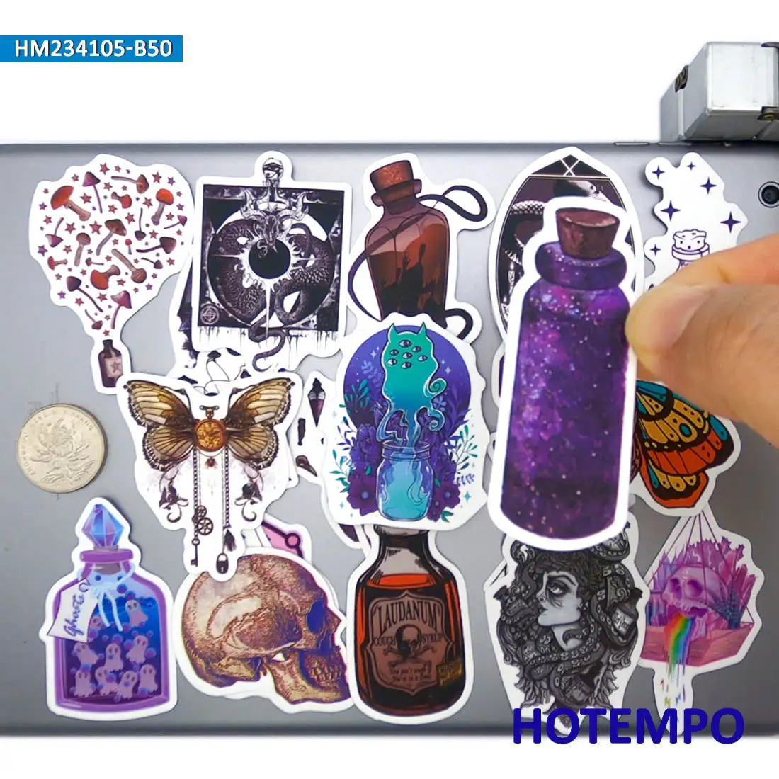 20/30/50 Stück, Alchemie-Magie, Hexengebräu, Gothic-Stil, Zaubertrank-Aufkleber, für Flasche, Gepäck, Auto, Fahrrad, Telefon, Laptop, Sammelalbum, Motorrad, Gitarre, Aufkleber Spielzeug – Detail 4