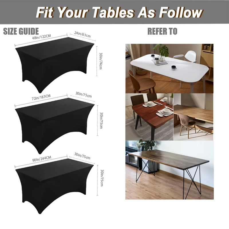 4FT/6FT/8FT Spandex Table Cover Table Universal Fitted Stretch Tablecloth for Party, Banquet, Wedding and Events 5