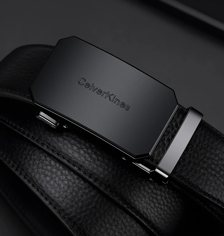 Cinturón de piel genuina para hombre con hebilla automática_voghion.com