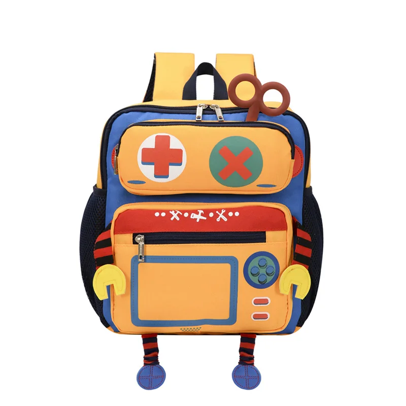 Children's Trendy Large-capacity Schoolbag Boys And Girls Kindergarten Anti-loss Bag 2-6 Years Old Super Cute Robot Bag Mochila 5