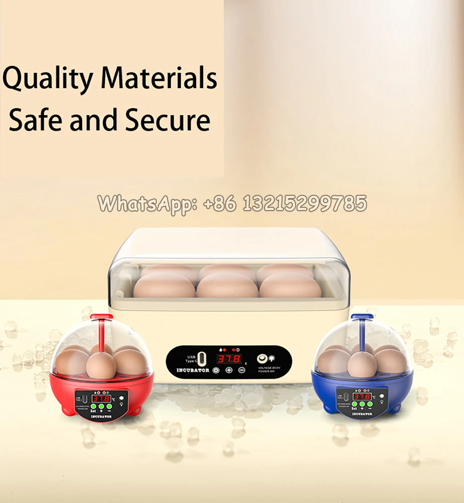 Mini Egg Incubator Automatic Intelligent Egg Hatcher Machine Electric for Chicken Birds Duck Goose Small Hatcher