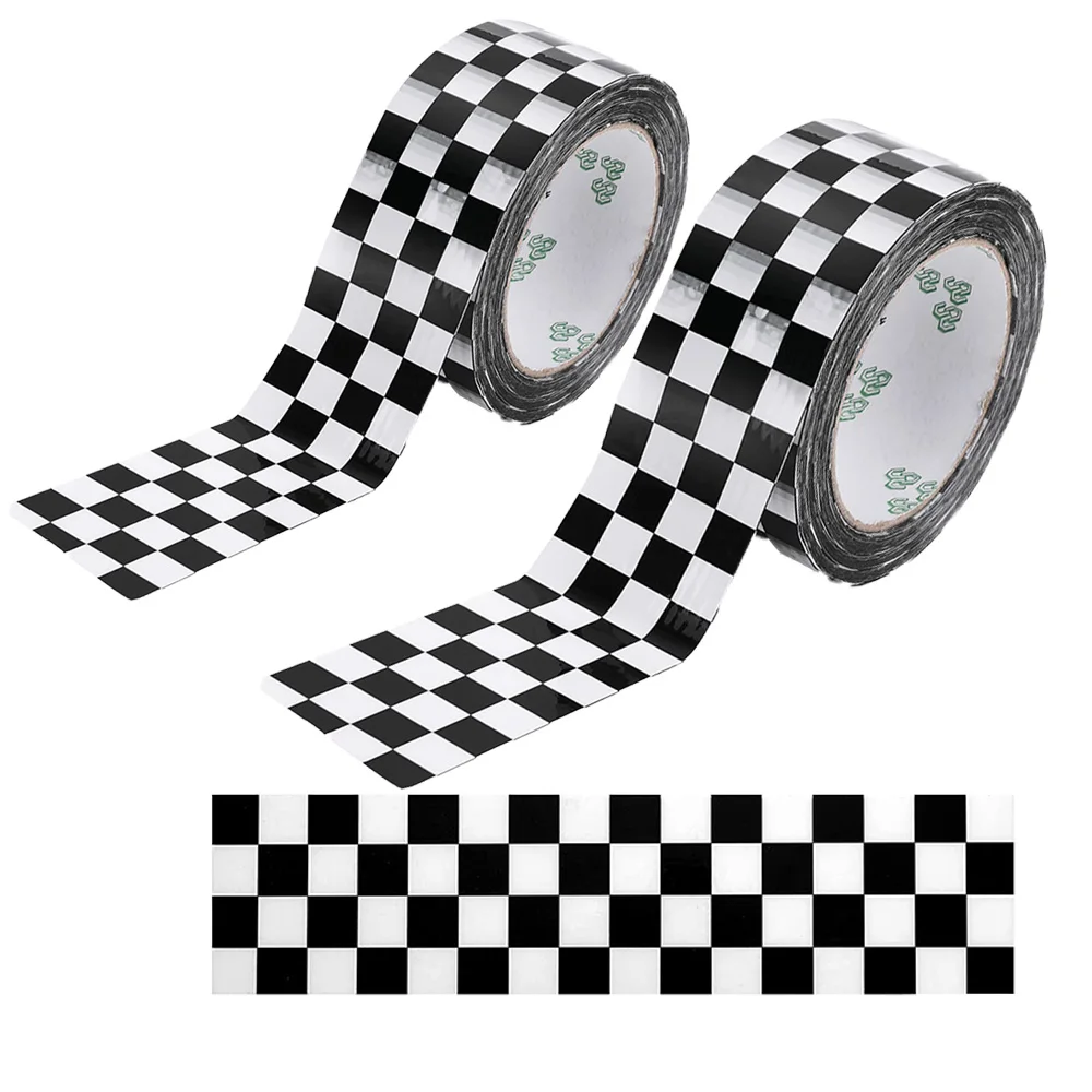 

1 Roll 100m Checkered Flag Race Car Track Road Tape Cars Track Train Duct Kids Birthday Racing Party Decoration 4.5cm Wide