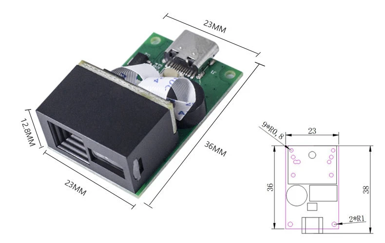 Barcode Scanner Module1D Embedded Red Light CCD USB RS232 Interface Now Available