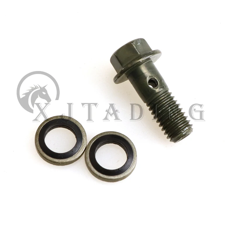 Hydraulic Brake Master Cylinder Oil Hose Screw Banjo Bolt 2 Pcs M8/M10x1.25 Motorcycle Universal Tube Tubing Screws Bolts motorcycle bolt screws