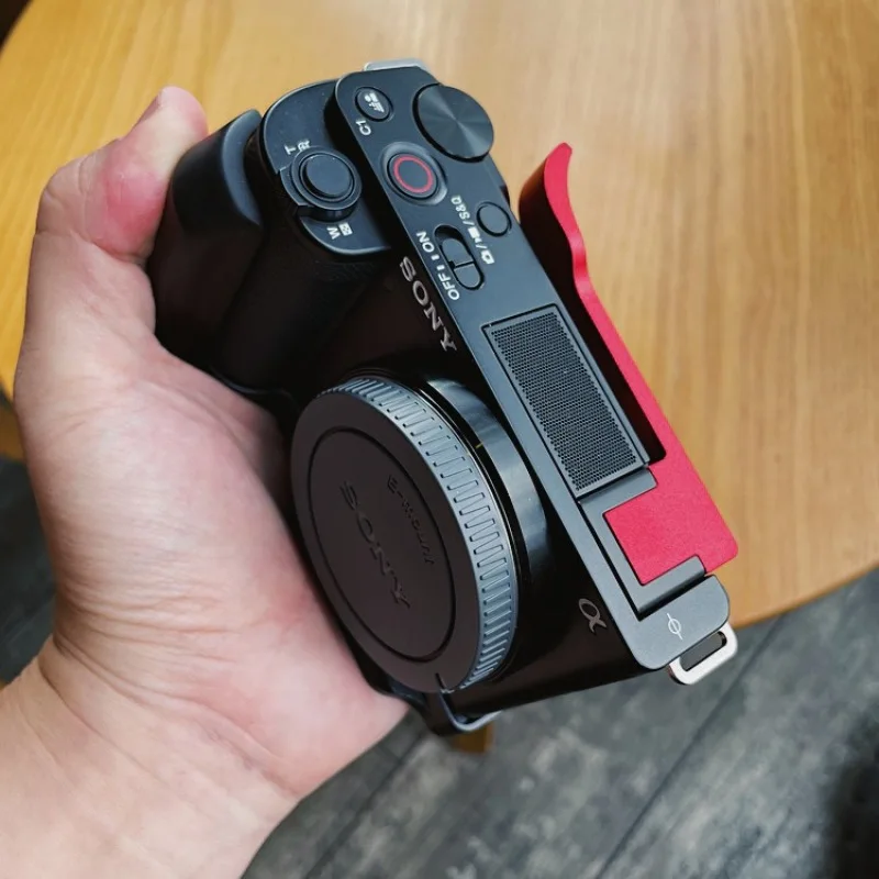 For SONY ZVE10 zve-10 ZV-E10 Camera Hand Grip With leather protect Metal  Hot Shoe Thumb-Up Hotshoe Thumb Up Grip