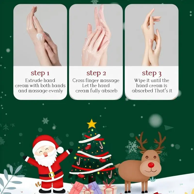 5pc Christmas Hand Cream Set-Festive Gift Box with Intense Moisture & Smoothing, Dry Skin Repair & Holiday Present