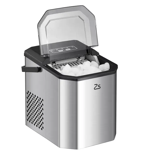 Machine à glaçons 120W 9 glaçons en 6 minutes, 26lb/24h, autonettoyante, machine à glaçons avec pelle à glace et panier pour fête, bureau 1
